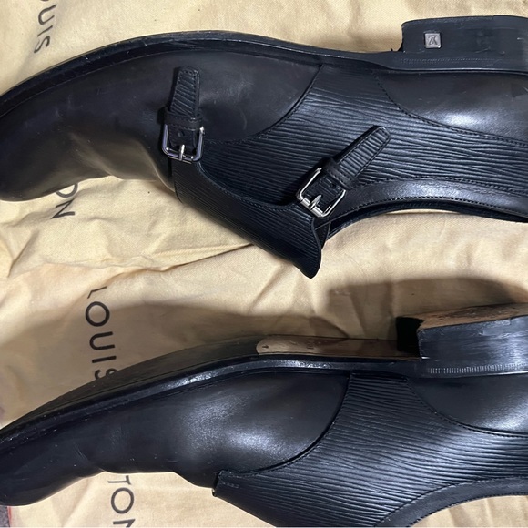 Louis Vuitton Greenwich Buckle Monk Straps Epi Leather Black, Men's 10M US 11M - Picture 7 of 7